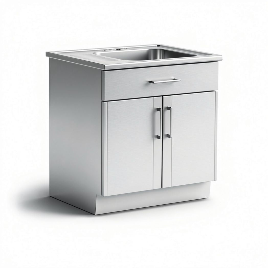 RVS keukenelement met spoelbak en opbergruimte 60 x 45 x 85cm