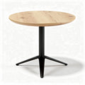 Ronde eettafel met houten blad en metalen voet 60 x 60 x 75cm
