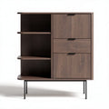 Draagbare kast in hout met open planken en twee lades 60 x 40 x 80cm